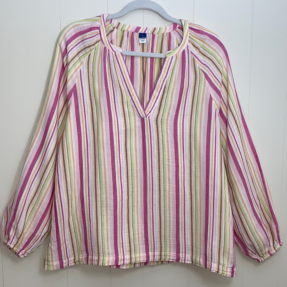 Old Navy Multicolor Striped Blouse